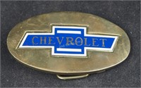 Vintage Solid Brass 4" Chevrolet Belt Buckle
