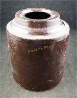 Antique Brown Glazed Stoneware 1 Gal Jar