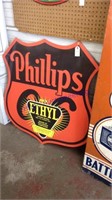 Phillips 66 metal double sided sign