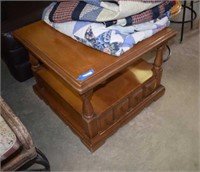 Two-Tier End Table w/ Bottom Drawer