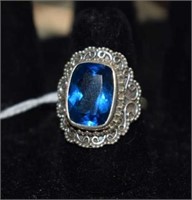 Sterling Silver Ring w/ Blue Stone