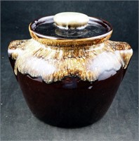 Vintage Roseville Drip Wear Pottery Lid Bean Pot