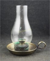 Vintage Brass Hurricane Single Candle Table Light