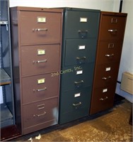 Lot Of 3 Four Drawer Metal File Cabinets