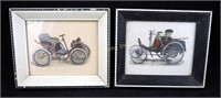 2 Antique 3" X 5" Horseless Carriage Car Pictures