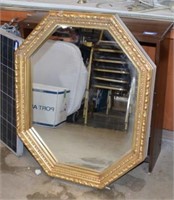 Mirror with Gold Color Plastic Frame
