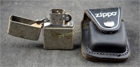 Vintage Zippo J 01 Lighter & Leather Case