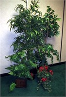 2 Artificial Trees & 2 Plants