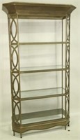 CONTEMPORARY OPEN ETAGERE WITH FOUR GLASS SHELVES
