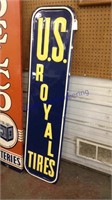 US royal tires metal sign