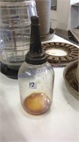 Glass jar oil can