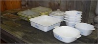 Three Lidded Pyrex Casserole Dishes and