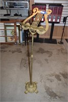 Vtg Adjustable Brass Lyre Music Stand