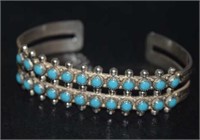 Sterling Silver Cuff Bracelet w/ Blue Stones