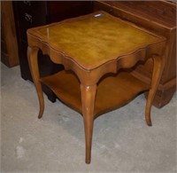 Two-Tier Leather Topped End Table