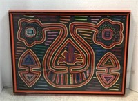 Framed Aztec Cloth P6A