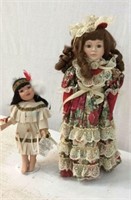 2 Different Porcelain Collectible Dolls V3B