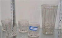 Four Waterford Small Drinking Glasses and Crystal