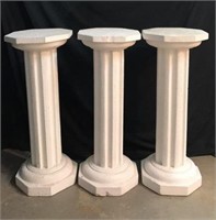 3 White Pedestal Columns P1C