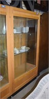 Oak Display Cabinet w/ Glass Shelves