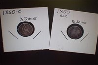 1853 and 1860s Seated Half Dimes