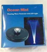 NIB Ocean Mist Floating Water Fountain w/LED! T12G