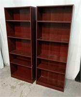 2 Dark Wood Paneled Book Shelves UBR