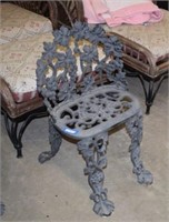 Heavy Iron Ornate Patio Chair w/ Grapevine Motif