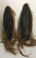 Pair of Wooden Tribal Masks V 4A
