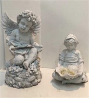 2 White Angel Statues T9C