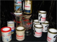 1970'S HAMMS GLASSES, BEER MUGS, COZY CUPS