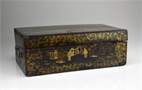 Chinese export lacquer desk top writing case