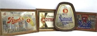 (4) Vintage Mirrored Beer Signs