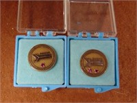2 Vintage AMTRAK Railroad 1/10 10K Gold Pins