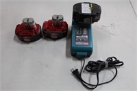 Makita Battery Charger with (3) 3.0 Batteries