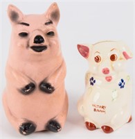 Antique / Vintage Porcelain Glazed Piggy Banks