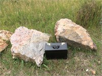 (2) Red Feldspar Boulders With Biotite