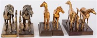 3 Sets Horse Equestrian Metal Bookends