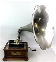 Antique Columbia Gramophone W/ Flower Horn