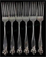 (6) Wallace Sterling Orchid Elegance Dinner Forks