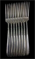 (8) Oneida Sterling Silver Heiress Dinner Forks