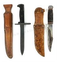 (2) M1 Garand Bayonet & Bowie Knife