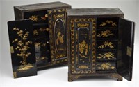 Two Chinese export lacquer miniature chest