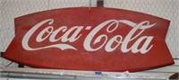 Vtg Large Metal Coca Cola Fishtail Sign