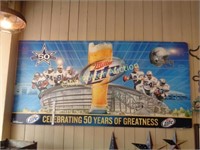 Large Miller Lite / Cowboys Wall Advertisement