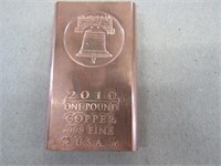 2010 Liberty Bell .999% Pure Copper 1 Lb Bar