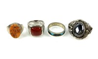 (4) Sterling Silver Rings