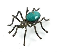 E. S. Signed Native American Sterling Bug Brooch
