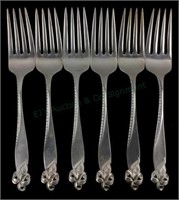 (6) Wallace Sterling Orchid Elegance Salad Forks