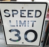 LARGE METAL 30 MPH SPEED LIMIT SIGN